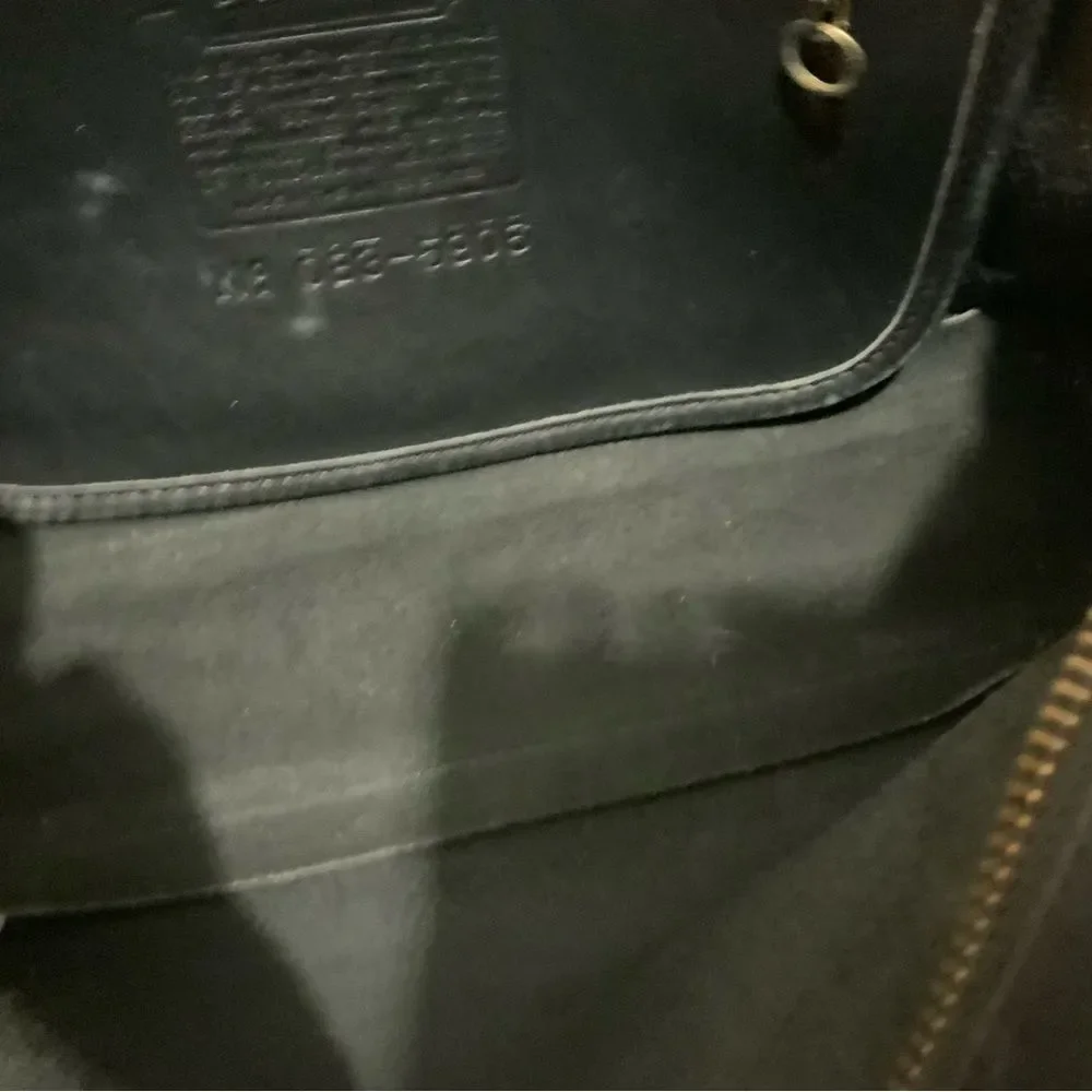 COACH Black Leather Shoulder Crossbody Strap Purse 1980s